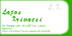 lajos krivacsi business card